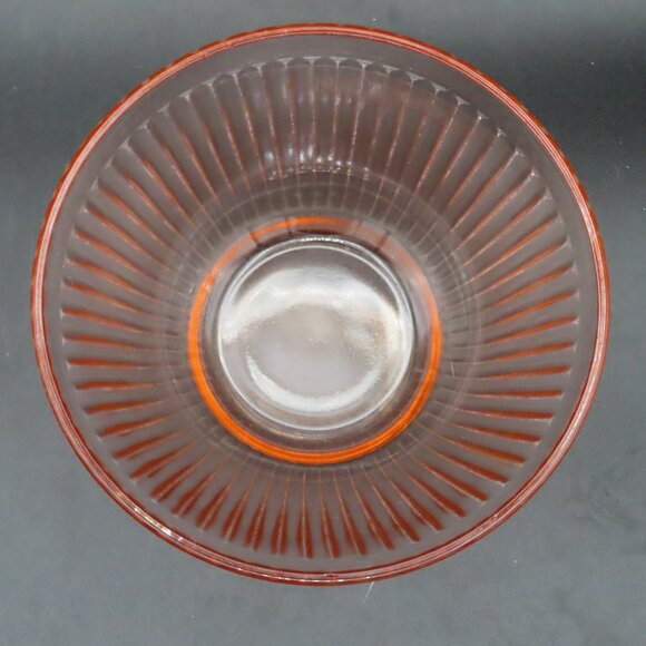 Set of 2, Vintage Pink Depression Glass Ribbed Cereal / Snack/ Soup Bowl - Picture 7 of 9